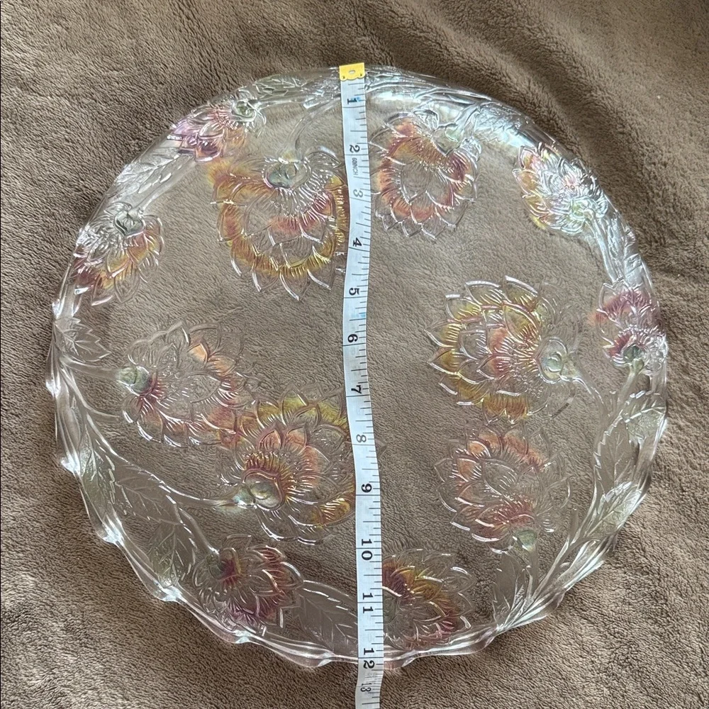 Floral Glass Decorative Plate
